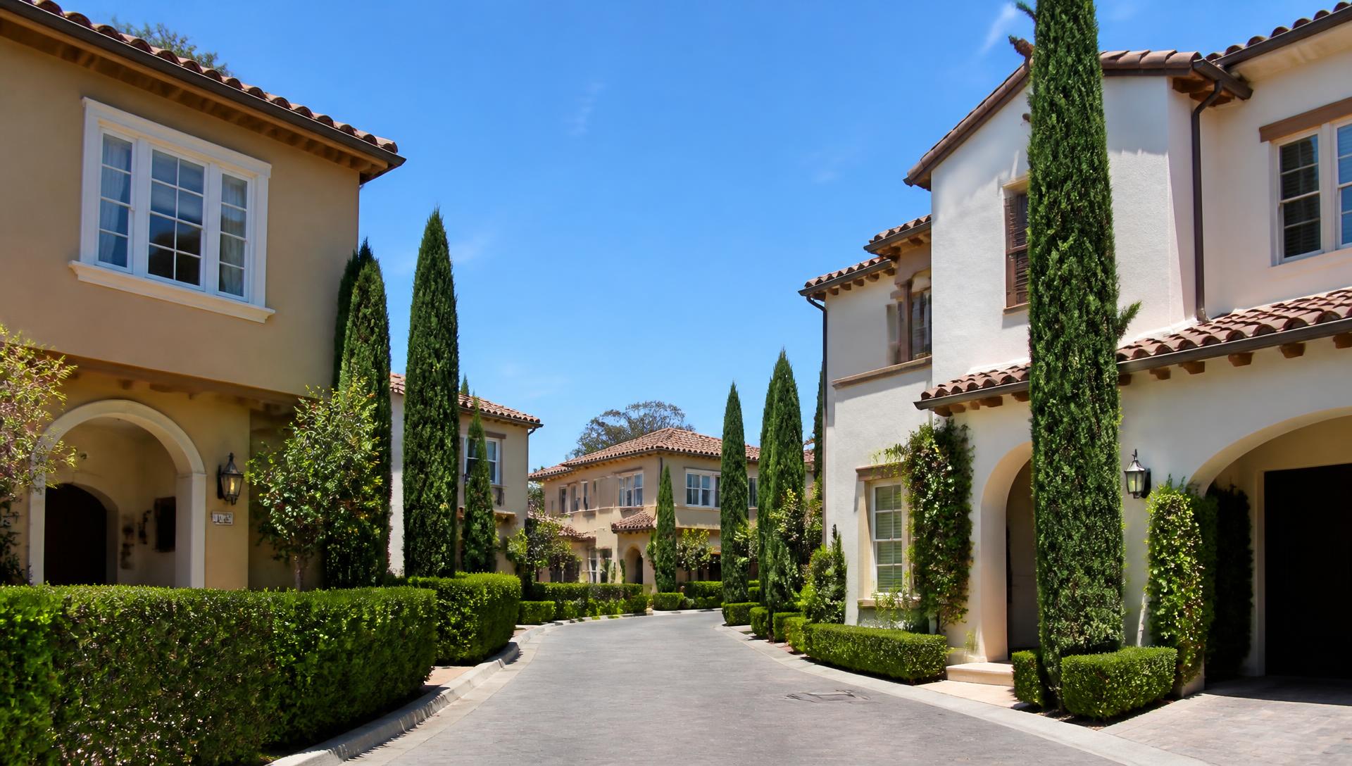 Mediterranean-style homes overlooking the Pacific in Newport Coast